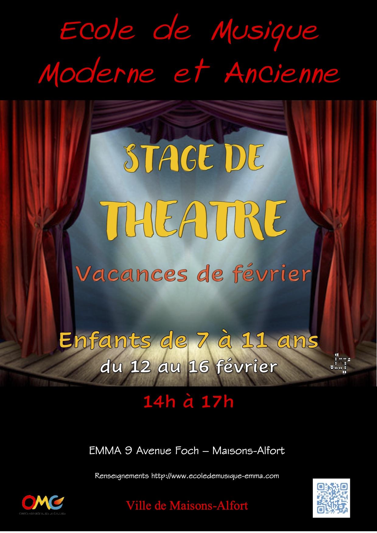 Affiche stage théâtre février 24